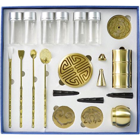 18-teiliges Messing-Räucherstäbchen-Set, Einsteigerset aus reinem Kupfer