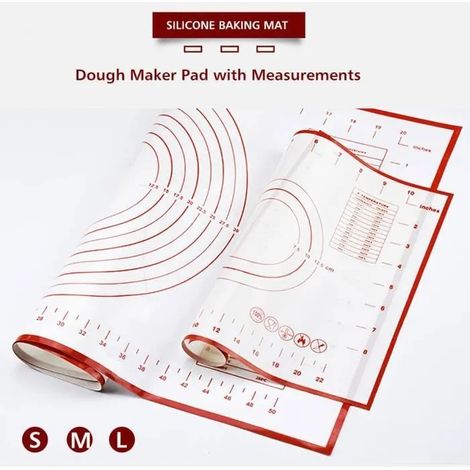 apis de cuisson en silicone tapis de pâtisserie avec mesures tapis anti-dérapant anti-adhésif de pâtisserie m FEUILLE DE PATISSERIE (1/5)