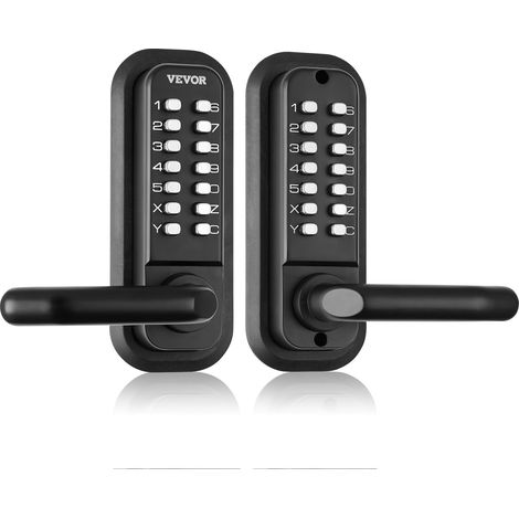 Serrure à code mécanique sans clé, clavier double face réversible gauche/droite, pour porte d'entrée 35 à 65 mm (1/5)
