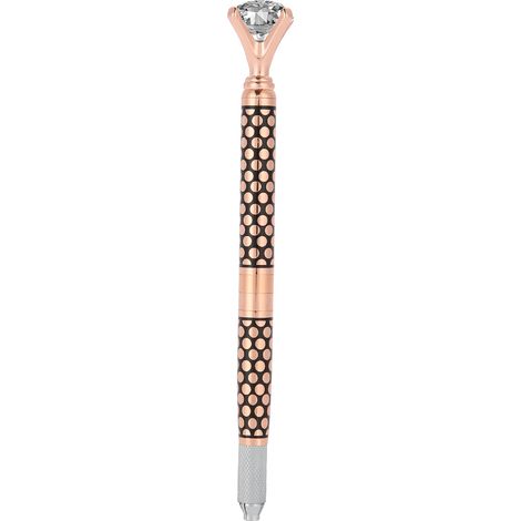 Stylo tatouage manuel détachable, aiguille microblading pour sourcils, lèvres et eye-liner, finition or rose, cristal. (1/5)