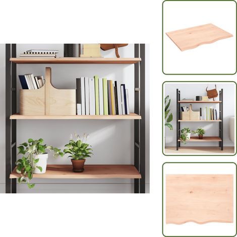 Wandregal 80x60x2 cm Massivholz Eiche Unbehandelt - Wandregal - Eichendielen - Holzmöbel - Rustikal - Dekoration (1/5)