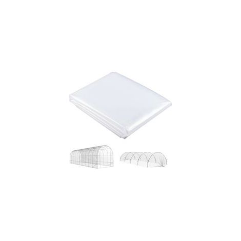 Film de serre 8 x 10 m, imperméable et résistant aux UV, avec protection UV. Film plastique extra épais et indéchirable, idéal pour la couverture des tunnels de serre. Film transparent pour tunnels ex (1/5)