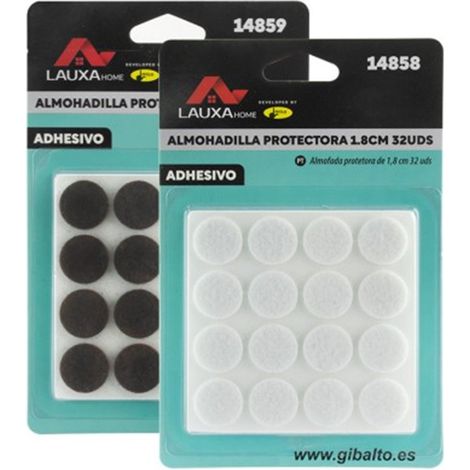 Almohadilla Protectora Fieltro Redonda Lauxa - 1.8 Cm / 32 Uds / Marrón