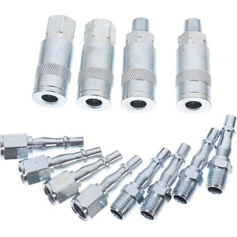 UPKOCH 1 Satz pneumatischer Crimpverbinder für Luftschlauchadapter, gerader Kupplungsrohrverbinder, Luftkompressor-Set, Schlauchtülle, Luftkompressorschlauch, Druckluftwerkzeuge, Bügeleisen, direkt in (1/5)