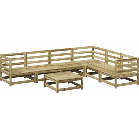 Maison Exclusive - 7-tlg. Garten-Sofagarnitur Kiefernholz Imprägn