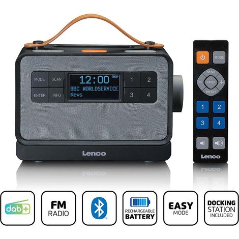 Lenco-PDR-065 Black Radios, lecteurs MP3 et CD, Multicolore (Commaxx 702410)