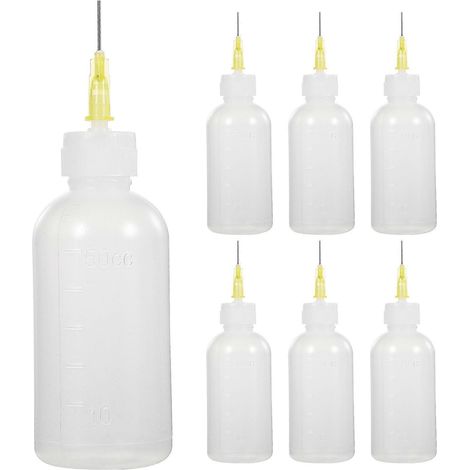 Lot de 6 flacons compte-gouttes applicateurs de colle liquide à embout d'aiguille de précision multi-usages-10.00X9.00X3.50CM (1/4)