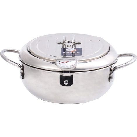 Friteuse avec Thermomètre et Casserole Profonde Compatible Induction et Gaz Mini Poêle Résistante pour Cuisson Uniforme (1/5)