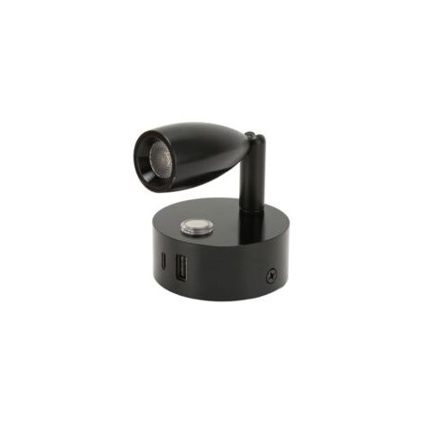 Lámpara de lectura para autocaravana, LED de 12 V, 3 colores regulables, lámpara de lectura de mesilla de noche para autocaravana con puerto USB tipo C, pequeña lámpara decorativa de Crezuo.