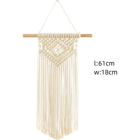Tenture Murale,Decoration Maison Macrame Mural Tapisserie Murales Tapis Mural Tisses Main Interieur Exterieur Decoration Boheme Mariage Salon Chambre (White-blong) (1/3)
