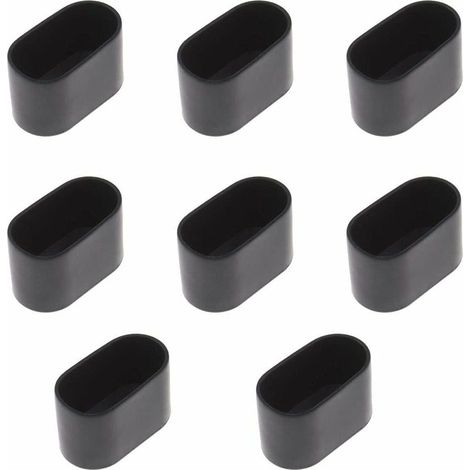 Stück ovale Endkappen für Tisch- oder Stuhlbeine, weiches Gummi, kratzfest, 40 x 20 mm, Schwarz (1/5)