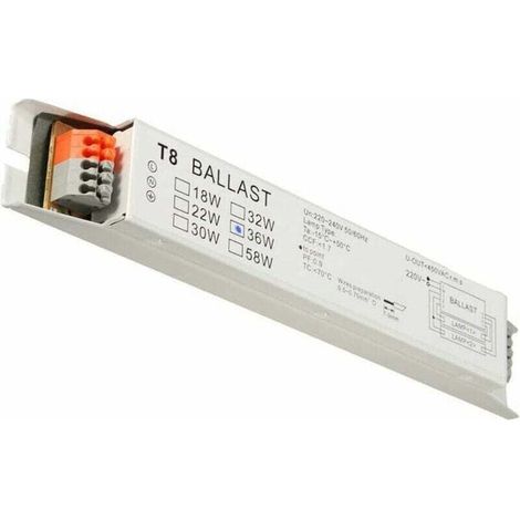 Ballast Électronique T8 2x36W Alimentation Fluorescente Économie Énergie Démarrage Haute Tension (1/4)