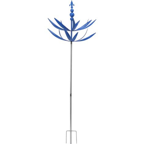 Windspiele für den Garten, eiserne Windmühlenskulpturen, 360-Grad-Drehung, für die Gartendekoration im Freien, Rasen, Blau (1/5)