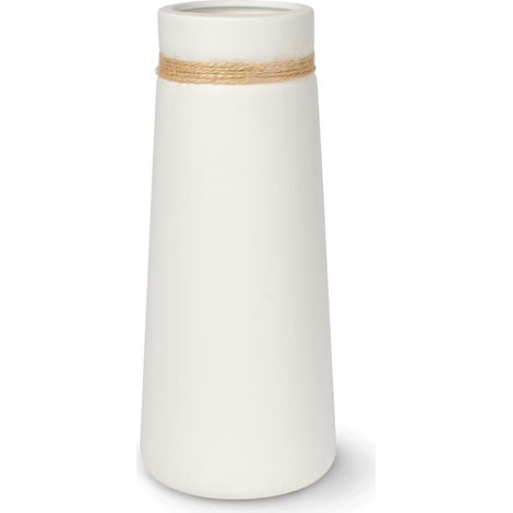 Mattweiße Keramikvase, mittlere Größe (21 cm), für Pampasgras, moderne Wohnzimmerdekoration im Boho-Stil