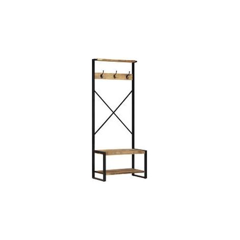 Porte-vêtements 80x40x190 bois de manguier massif brut (1/5)