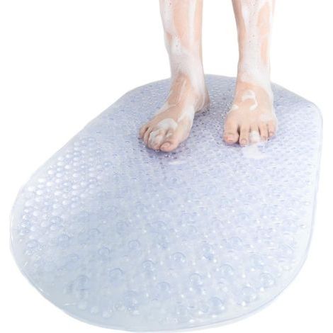 Tapis de Baignoire Antidérapant Ovale, 68x38CM Tapis de Bain à Bulles, Tapis de Douche en Lavable en Machine & Résistant à la Moisissure (1/5)