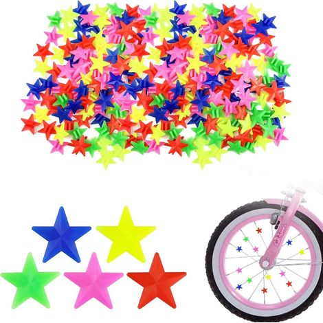 Lot de 144 Perles de rayon,Vélo enfant,Réfléchissant,Plastique résine,Facile à installer,Décoration roue (1/2)