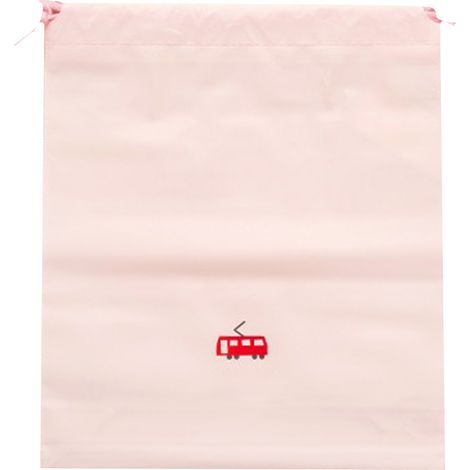 Sac de rangement vêtements dessin animé mignon, pochette à cordon pratique pour voyage (rose clair, taille M) (1/3)