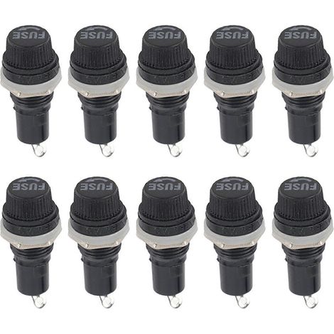 10 boîtiers porte-fusibles à vis pour montage sur panneau, compatibles avec les fusibles à tube de verre pour radio
