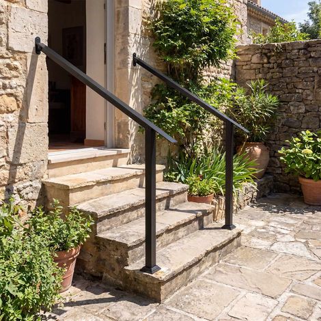 Adjustable Wall Mount Handrail for 3/4 Outdoor Steps (1/5)