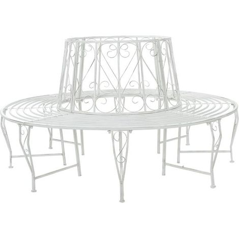 Banc en forme d'arbre, 8 places, 160 cm de diamètre x 89 cm de largeur, en acier. (1/5)