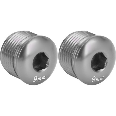 Lot de 2 capuchons de protection anti-poussière pour pédales de vélo, vis de verrouillage M14 9 mm en alliage d'aluminium, pour VTT, pièces de rechange couleur titane. (1/5)