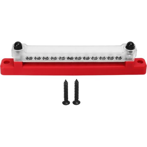 Jeffergarden Borne de Distribution d'Alimentation 48V 150A 12 Bornes avec Couvercle pour Voiture VR Bateau Rouge (1/5)