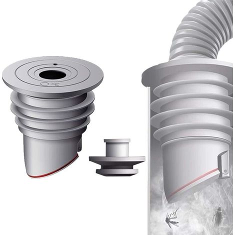 Guarnizione per tubo di scarico della lavatrice WISIRENT da 45-50 mm, colore grigio, antiodore per lavatrice, guarnizione per lavatrice, guarnizione per tubo di scarico
