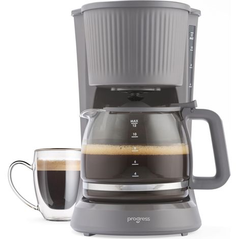 Cafetière filtre, verseuse en verre 1,5 L, 750 W, grise (1/5)