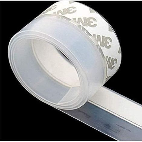 Striscia di guarnizione inferiore in silicone per porte, 5 m (45 mm), trasparente, impermeabile, antivento, antipolvere, resistente agli agenti atmosferici, insonorizzata, anti-insetti. (1/5)