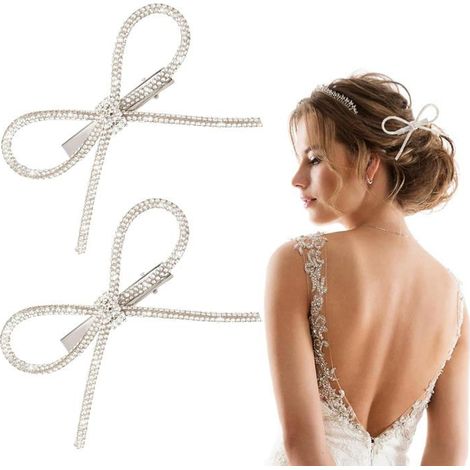 Pince Cheveux Strass-2, Argenté,Standard, Cristal Mariage Mariee Accessoire Cheveux, Accessoire Cheveux Aucunely (1/5)