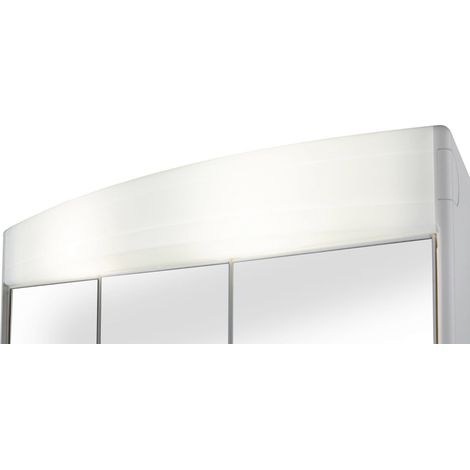 Armoire murale de salle de bain 60x53x18cm – 3 portes miroir – Montage mural rapide – Éclairage inclus