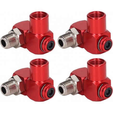 Juego de 4 conectores de manguera de aire de 360 ​​grados, rosca NPT de 1/4", accesorios de aire industriales, adaptador para herramientas neumáticas (1/5)