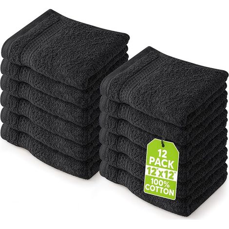 Hand Towels, 30 x 30 cm, Black (1/5)