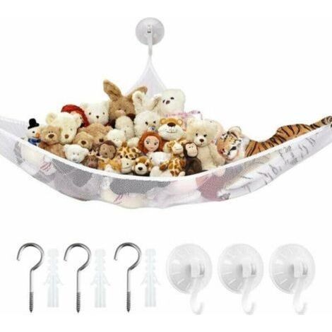 Filet de rangement pour jouets. Sac de rangement suspendu pour jouets dans la chambre d'enfant (blanc). (1/5)