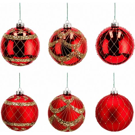 Ad Trend Set Palline di Natale Vetro Rosso D 12 Cm Ass. 1 Pz (1/2)