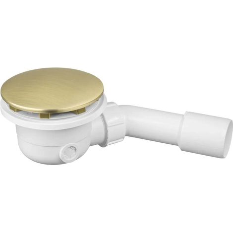 Garniture d'écoulement, siphon de douche, baignoire or bruni 90mm