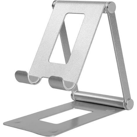 Verstellbarer Tisch-Handyständer aus Aluminium, faltbare Handyhalterung, tragbarer Tablet-Halter kompatibel mit iPhone 15/14/13 Pro Max/XR/X/8, Samsung, Huawei und anderen Smartphones (1/5)