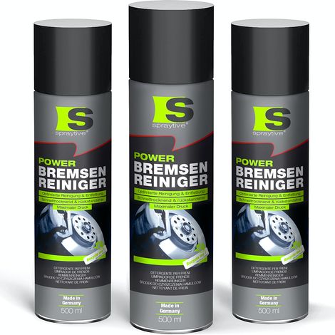 Spraytive 3x 500ml Power Bremsenreiniger Spray – Industriereiniger gegen Schmutz, Öl, Fett (1/5)