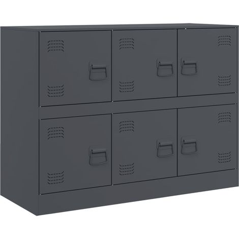 Credenza cassettiera armadio contenitore organizer cucina soggiorno salotto 99 x 39 x 73 cm acciaio antracite 020029712