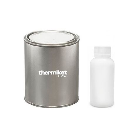 Kit d'étanchéité pour receveur de douche en résine à deux composants – Couleur noir Ral-9005 – Application simple et rapide – Fissures et cassures – Thermiket