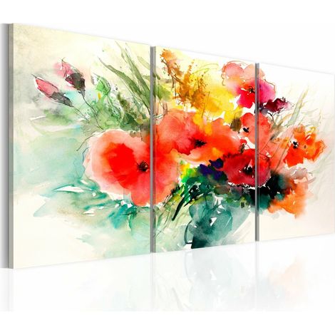 Tableau bouquet aquarelle - 120 x 60 cm (1/4)