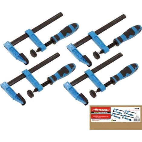 Neilsen 4pc F Clamps 150mm Wood Working Soft Grip Metal Heavy Duty Clamp 6" (1/2)