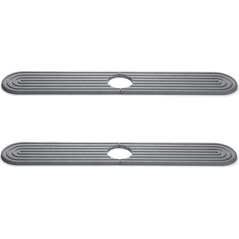 60 x 10cm Tapis de Robinet Absorbant en Pierre de Diatomée,Tapis Robinet Évier Cuisine,Cuisine Salle de Bain Robinet Anti-Éclaboussures Mat (Gris Foncé)