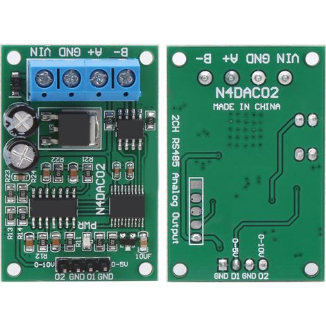 Module DAC 2 canaux 12 V CC N4DACO2, convertisseur analogique-numérique PWM 0-5 V/0-10 V, carte RS485 RTU (1/5)