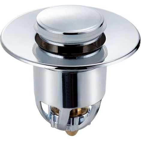 Filtro di scarico a pulsante in acciaio inox, tappo universale per lavandino, bagno, vasca da bagno, nuovo (1/4)