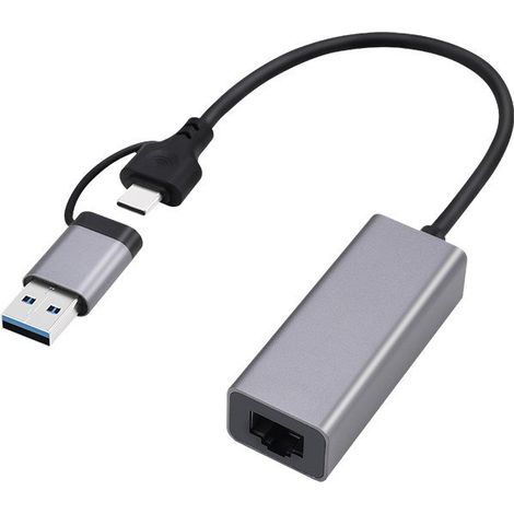 Adaptateur réseau Gigabit USB 2,5G Gembird A-USB3AC-LAN2G-01, gris sidéral (1/2)