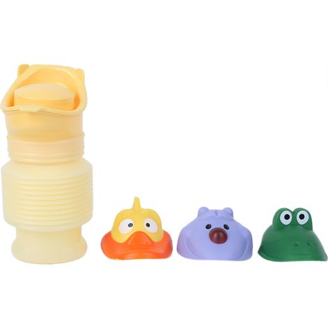 Mini toilettes portables jaunes pour camping, pot urinoir rétractable, bouteille de voyage pee, entraînement toilette. (1/5)