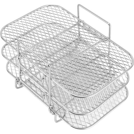 Fryer Rack 3 Layer Design Grill Rack Stainless Steel Dehydrator Rack Accessories Even Heating Dishwasher Safe (1/5)