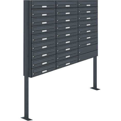25er Standbriefkasten Anlage Freistehend RAL 7016 - Anthrazit (1/5)